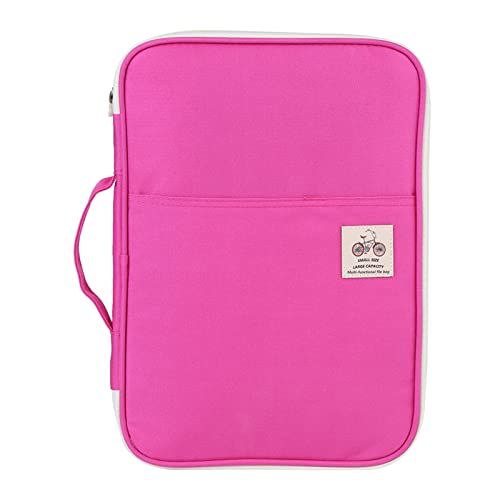 Srliya 5Colors A4 Dokumentbeuteldatei Ordner Portfolio Organizer Dokumenthülle, Reißverschlussdesign, Multi -Taschen -Design, Tragbar, für die Organisation von Dokumenten; Speichern Sie (Rosenrot) von Srliya