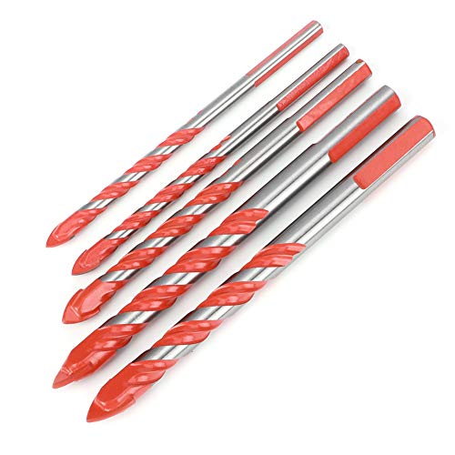 Srliya 5pcs Center Bohrer Keramikfliesenbohrer Bit Wandlochbohrwerkzeug (6 Mm 6 Mm 8 Mm 10 Mm 12 Mm) von Srliya