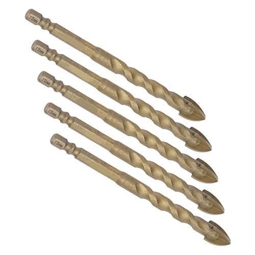 Srliya 5pcs Cross Speerspeerbohrer Bohrer Carbidbits mit 1/4 -Zoll -Sechskant -Schaft für Glaskeramik -Marmor 12mm Loch Srliya 5pcs Cross Speerspeerbohrer Bohrer Carbidbits mit 1/4 -Zoll -Sechskant -Schaft für Glaskeramik -Marmor 12mm Loch von Srliya