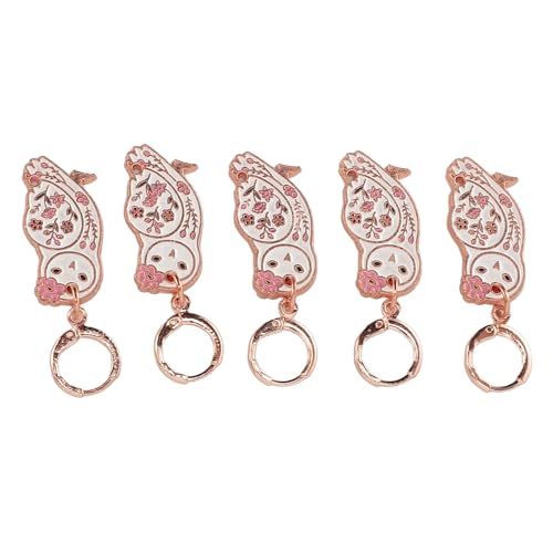 Srliya 5pcs Eulenstitch -Marker, Metallstrickmarker mit Eulenanhänger für Strickprojekte, Stichmarkierungen für Schal, Hut, Pullover Srliya 5pcs Eulenstitch -Marker, Metallstrickmarker mit Eulenanhänger für Strickprojekte, Stichmarkierungen für Schal, Hut, Pullover von Srliya