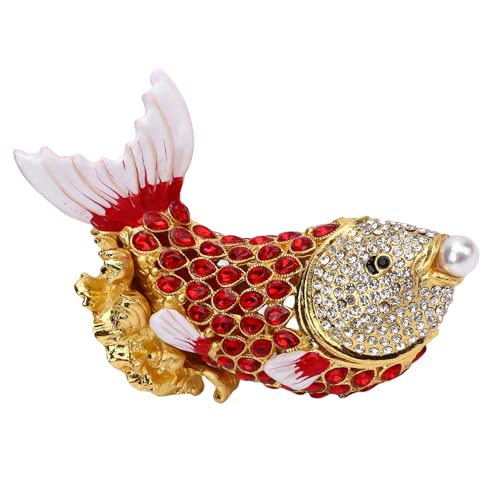 Srliya Fischmarketschachtel, Elegante Emaille -Schmuckschatulle für die Aufbewahrung Kleiner Schmuckstücke mit Zinklegierungsmaterial, Ideal für Geburtstage, Engagements und Muttertag von Srliya