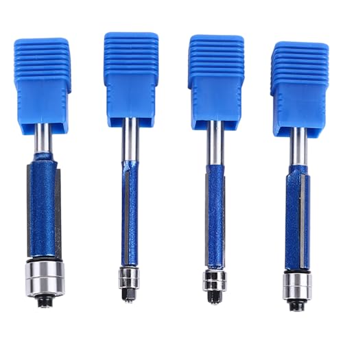 Srliya Flush -Trimmbit Set Flush 4pcs Flush -Trimmbit 6 -mm -Schaft -Top -Doppellager Straight Router Professionelles Holzbearbeitungswerkzeug von Srliya