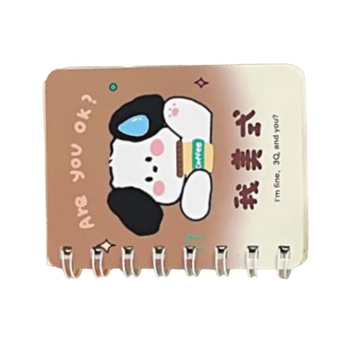 Srliya Mini Coil Notepad, Niedliches Cartoon -Notizbuch, Premium -Papier, Reisenotiz, Studenten, Fachleute, für Schreiben, Planung, Organisation, Taschengröße, 1 Notizblock von Srliya