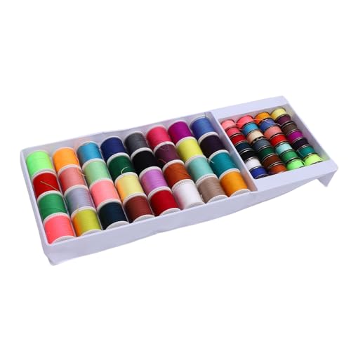 Srliya Polyester-Gewinde-Kit mit 28 Metall-Bobbins, 32 Kunststoffs Pulen, Nähgarn-Set für Bastel Projekte, Näh Zubehör für Bekleidungs Reparaturen, Polyester-Gewinde-Spulen von Srliya