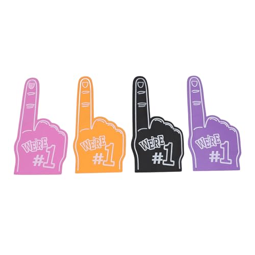 Srliya Schaumfinger Cheerleader -Requisiten, Helle Farben Leichtes Doppelseitiges Design 4pcs für Baseball -Basketball -Fußball Sport, Eva Orange Purple Black Pink Srliya Schaumfinger Cheerleader -Requisiten, Helle Farben Leichtes Doppelseitiges Design 4pcs für Baseball -Basketball -Fußball Sport, Eva Orange Purple Black Pink von Srliya