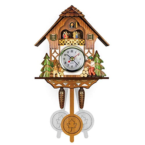 Srliya Wanduhr Kuckuck Kuckucksuhr Antik Holz Kuckuck Vogelhaus Wanduhr Wohnkultur Hängende Kuckucksuhr Auto Swing Bell Pendel Wohnkultur (CM001) von Srliya