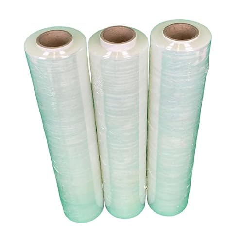 3 Rollen Stretchfolie 500mm x 275m Verpackungsfolie 23mµ Wickelfolie transparent von Srm Design