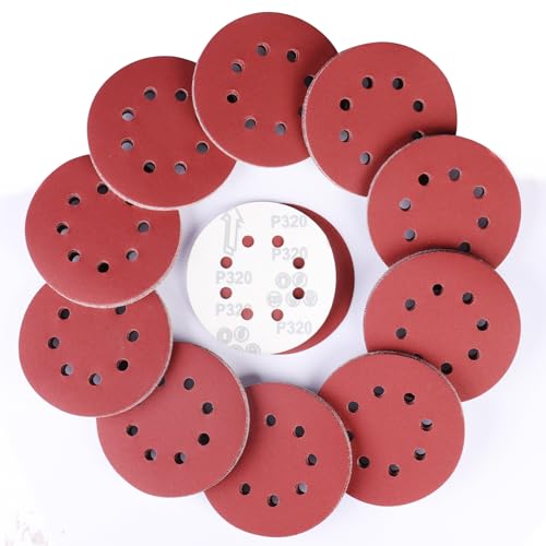 Sruhrak 125mm Schleifpapier, 100 Stück Schleifscheiben Klett 320 Körnung Kit 8 Loch Scheiben für Exzenterschleifer Sruhrak 125mm Schleifpapier, 100 Stück Schleifscheiben Klett 320 Körnung Kit 8 Loch Scheiben für Exzenterschleifer von Sruhrak