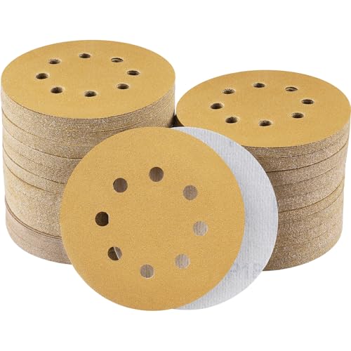 Sruhrak 100 Stück Schleifpapier 125mm Klett, 8 Loch Nylonkleber Schleifscheiben 5 Inch Rund Schleifpapier Schleifteller für Exzenterschleifer(Körnung 180) von Sruhrak