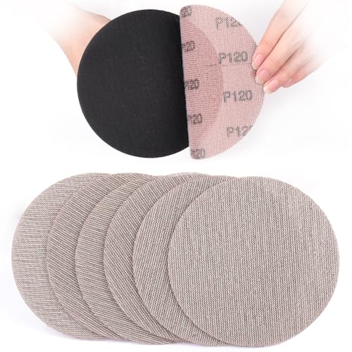 Sruhrak 150mm Schleifpapier Retikulierte Klett, 30 Stück Schleifgitter 120 körnung Schleifscheiben für Trockenbauschleifer Exzenterschleifer von Sruhrak