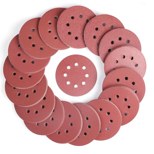 Sruhrak 165 Stück 125 mm Schleifpapier, 8 Loch Schleifscheiben Klett Scheiben für Exzenterschleifer 40 60 80 120 150 240 320 400 600 Körnung Kit von Sruhrak