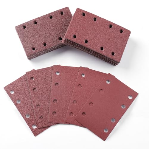 Sruhrak 80x133mm Schleifpapier, 50 Stück Schleifblatt 40/60/80/120/240 Körnung Schleifblätter Set Rechteckiges Schleifblatt Klett 8 Löcher Schleifpad für Schwingschleifer Sruhrak 80x133mm Schleifpapier, 50 Stück Schleifblatt 40/60/80/120/240 Körnung Schleifblätter Set Rechteckiges Schleifblatt Klett 8 Löcher Schleifpad für Schwingschleifer von Sruhrak