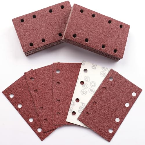 Sruhrak 80x133mm Schleifpapier, 50 Stück Schleifblatt 60 Körnung Set Rechteckiges Schleifblatt Klett 8 Löcher Schleifpad für Schwingschleifer Sruhrak 80x133mm Schleifpapier, 50 Stück Schleifblatt 60 Körnung Set Rechteckiges Schleifblatt Klett 8 Löcher Schleifpad für Schwingschleifer von Sruhrak