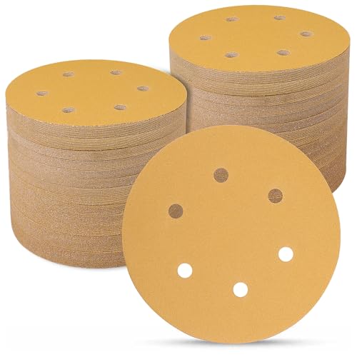 Schleifpapier 150mm Klett 100 Stück, 150 Körnung 6-Zoll 6 Loch Schleifscheiben Schleifscheiben 150mm klett für Uniflex-Schleifmaschinen und alle Oszillationswerkzeuge von Sruhrak