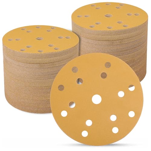 Sruhrak Schleifpapier 150mm Klett 100 Stück, 220 Körnung 6-Zoll 15 Loch Schleifscheiben Schleifscheiben 150mm klett für Uniflex-Schleifmaschinen und alle Oszillationswerkzeuge von Sruhrak