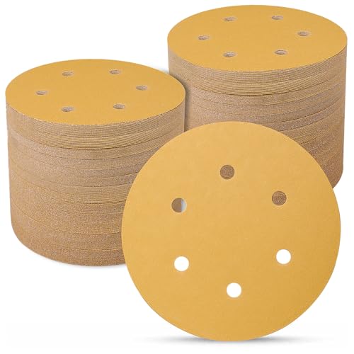 Schleifpapier 150mm Klett 100 Stück, 240 Körnung 6-Zoll 6 Loch Schleifscheiben Schleifscheiben 150mm klett für Uniflex-Schleifmaschinen und alle Oszillationswerkzeuge von Sruhrak