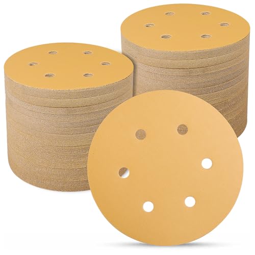 Schleifpapier 150mm Klett 100 Stück, 400 Körnung 6-Zoll 6 Loch Schleifscheiben Schleifscheiben 150mm klett für Uniflex-Schleifmaschinen und alle Oszillationswerkzeuge von Sruhrak