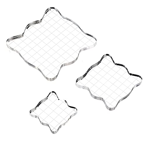 3 Stück Acrylblock mit Gitterlinien, Silikonstempel Acryl, Acrylblock für Silikonstempel, Stempelhilfe für Scrapbooking Craft Making, DIY Craft Ornaments 3 Stück Acrylblock mit Gitterlinien, Silikonstempel Acryl, Acrylblock für Silikonstempel, Stempelhilfe für Scrapbooking Craft Making, DIY Craft Ornaments von Srup