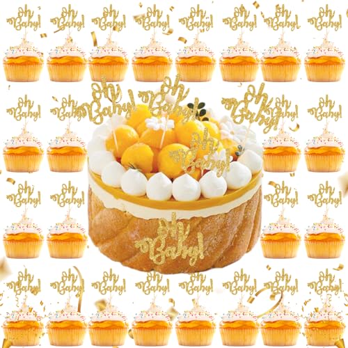 30 Stück Oh Baby Shower Cake Toppers, Glitter Oh Baby Cupcake Topper liefern Dekore, für Hochzeit, Geburtstag, Baby Shower, Kids Party Dekorationen 30 Stück Oh Baby Shower Cake Toppers, Glitter Oh Baby Cupcake Topper liefern Dekore, für Hochzeit, Geburtstag, Baby Shower, Kids Party Dekorationen von Srup
