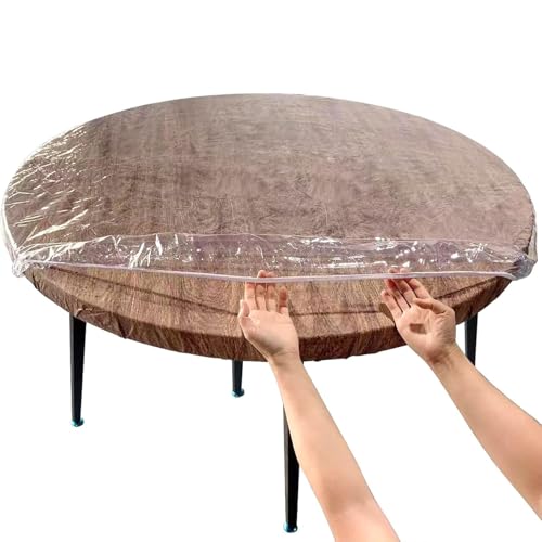 Srvauyea Transparent Tischdecke Rund, Tischschutz Durchsichtige mit Gummizug, Wetterfest Gartentischdecke Rund 90-110cm, Tischschutzfolie, Outdoor Tischdecke, rutschfeste Abwischbar Plastiktischdecke Srvauyea Transparent Tischdecke Rund, Tischschutz Durchsichtige mit Gummizug, Wetterfest Gartentischdecke Rund 90-110cm, Tischschutzfolie, Outdoor Tischdecke, rutschfeste Abwischbar Plastiktischdecke von Srvauyea