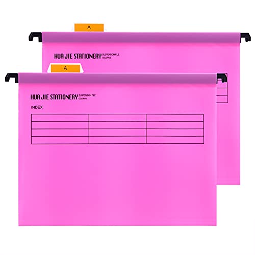 Srvnpioy Große Größe Foolscap Hängemappen mit Tabs und Karteneinlagen,12 Stück,40cm Aufhängestange Passend für Papier 36cm x 24cm, Polypropylen Hängetasche für Aktenschränke,Rosa von Srvnpioy