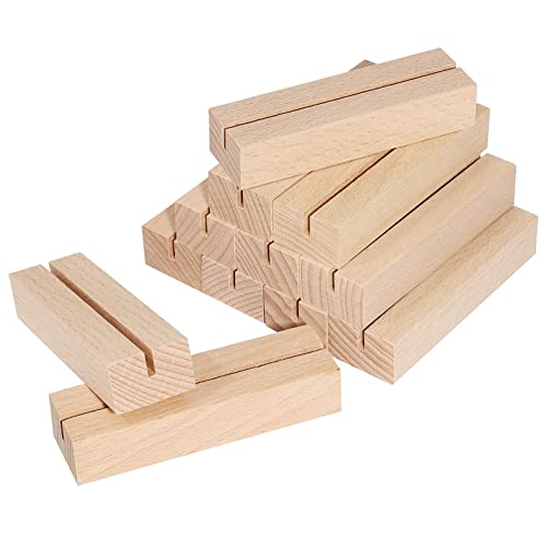 Srvnpioy 16 Stück Tischkartenhalter aus Holz für Hochzeiten, 10x3x2 cm, Kartenhalter Holz Fotohalter Tischnummernhalter, Platzkartenhalter Memohalter für Restaurant Tisch Partys Fotoständer von Srvnpioy