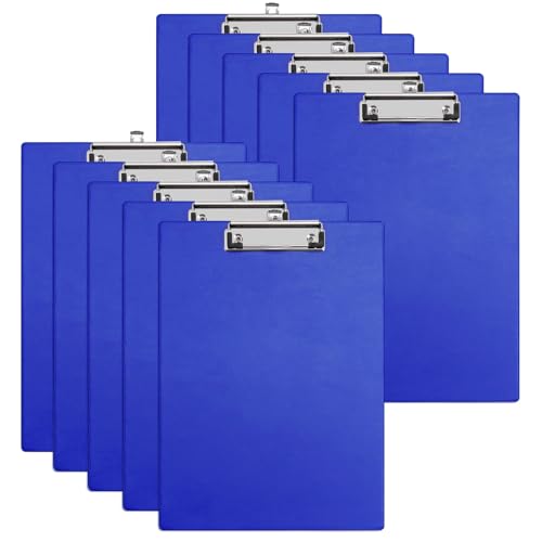 Srvnpioy Klemmbrett DIN A4, Blau, 10 Stück, aus PVC und Karton, mit ausziehbarer Aufhängeöse, für Schule, Büro, Krankenhaus, Restaurant, Lager Srvnpioy Klemmbrett DIN A4, Blau, 10 Stück, aus PVC und Karton, mit ausziehbarer Aufhängeöse, für Schule, Büro, Krankenhaus, Restaurant, Lager von Srvnpioy