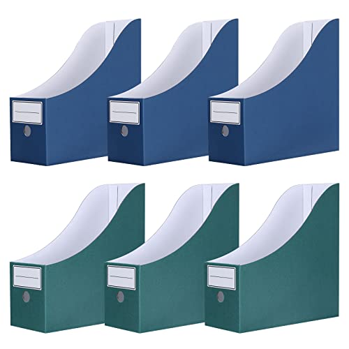 Srvnpioy Stehsammler A4, 6 Stück, aus stabilem Karton, 10cm breit, Mittel 10,2 x 26 x 26,7 cm， Mehrfarbig in Blau, Grün von Srvnpioy