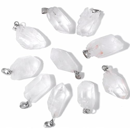 10pcs Kristalle für Schmuckherstellung, unregelmäßiger weißer Kristallanhänger, perfekt für DIY -Halsketten, Ohrringezubehör von Ssguopte