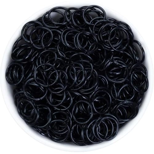 200pcs offene Sprungringe O Ring -Form -Sprungringe für Schmuck, die lustige DIY -Kettenmail -Black -Bügeleisen für Schlüsselketten Armband Halskette machen von Ssguopte