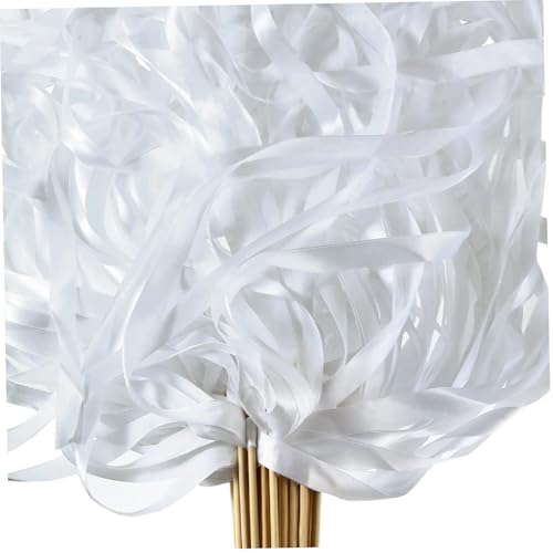 50pcs Hochzeitsstäbe weiße Band Zauberstab mit Bell Ribbon Sticks 50pcs Hochzeitsstäbe weiße Band Zauberstab mit Bell Ribbon Sticks von Ssguopte