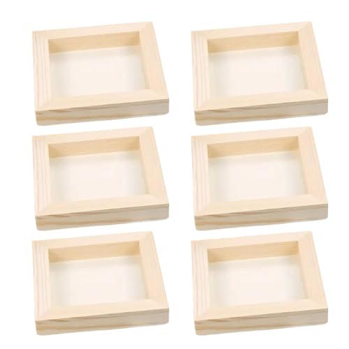 6pcs Holzpaneele zum Malerei, 4x4 Leinwand, unvollendeter Leinwandrahmen, Holzbildrahmen für Handwerk, DIY -Kunstprojekte, Gießen von Ssguopte