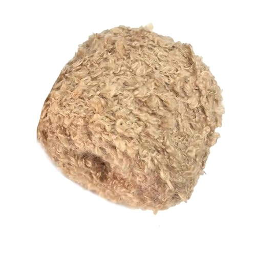 Curly Boucle Garn, weiche Woll -Woll -Acryl -Schleifengarn für Puppenhaarherstellung, 50 Stricken für Häkeln und Stricken, Schleifenwolle, weiche (Kamelfarbe) von Ssguopte