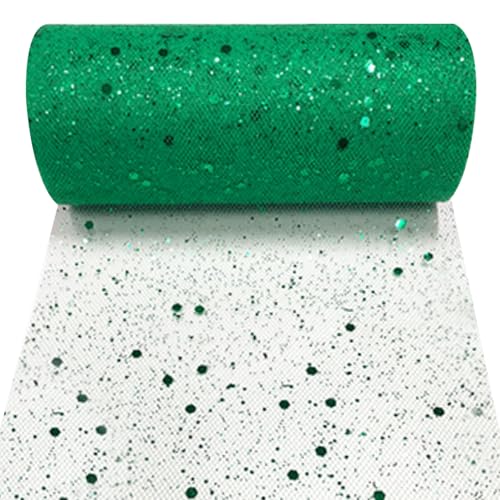 Grüner Tüllstoff mit glänzenden Pailletten 6 x 25yd anpassbarer Tüllstoff für Kleidung/Hut, Hochzeitsfeier, Geburtstag und mehr Grüner Tüllstoff mit glänzenden Pailletten 6 x 25yd anpassbarer Tüllstoff für Kleidung/Hut, Hochzeitsfeier, Geburtstag und mehr von Ssguopte