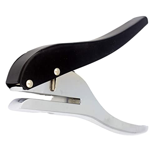 Handheld Hole Puncher Heavy Duty Single Loch Punch for ID -Karten PVC -Karten Abzeichen Fotos Silber 10mm von Ssguopte