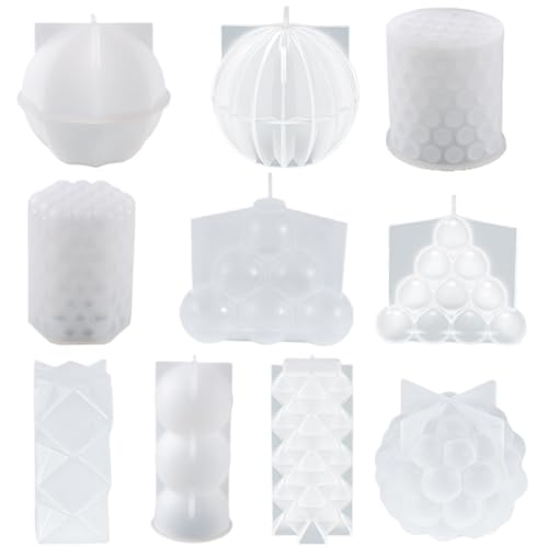 Kerzenformen 10pcs 10 verschiedene geometrische Form Kerzenherstellung, die Formen mit flexiblen DIY-freundlichem Silikon für Duft, Seife, Kunsthandwerk machen Kerzenformen 10pcs 10 verschiedene geometrische Form Kerzenherstellung, die Formen mit flexiblen DIY-freundlichem Silikon für Duft, Seife, Kunsthandwerk machen von Ssguopte