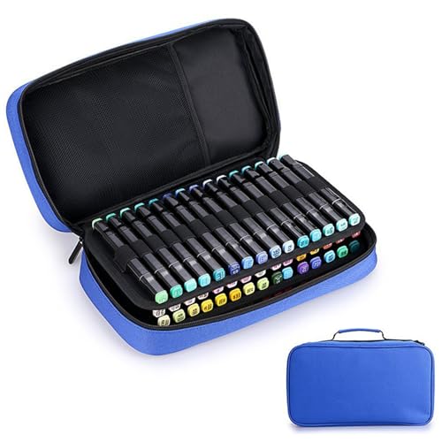 Markergehäuse, 13x7x3 60 Slots Oxford Fabric Reißverschlussmarker-Organizer Hülle mit doppelseitiger Hülse, Leichtgewicht und Kompaktbeutel für Markierungen oder Lippenstifte Markergehäuse, 13x7x3 60 Slots Oxford Fabric Reißverschlussmarker-Organizer Hülle mit doppelseitiger Hülse, Leichtgewicht und Kompaktbeutel für Markierungen oder Lippenstifte von Ssguopte