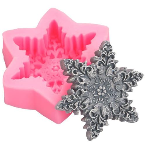 Schneeflocke Silikonform, 3D weiche Silikonseife, Nicht-Stall-Kerzenformen, waschbarer wiederverwendbarer Schneeflockenform für Wachskerzenhandwerk Schneeflocke Silikonform, 3D weiche Silikonseife, Nicht-Stall-Kerzenformen, waschbarer wiederverwendbarer Schneeflockenform für Wachskerzenhandwerk von Ssguopte