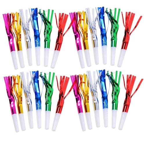 Ssguopte Lärmmach -Party bevorzugt 24 -teilige Glitzer -Randplastikgebläse 17 cm für Kindersportveranstaltungen und Feierlichkeiten von Ssguopte
