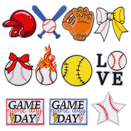 11-teiliges Baseball-Flicken-Set zum Aufbügeln, bestickt, Sport-Patches für Bekleidungsreparatur und Heimwerker – Bügelapplikationen für Jacken, Hüte, Rucksäcke, Hosen, Jeans, Kinder und Erwachsene 11-teiliges Baseball-Flicken-Set zum Aufbügeln, bestickt, Sport-Patches für Bekleidungsreparatur und Heimwerker – Bügelapplikationen für Jacken, Hüte, Rucksäcke, Hosen, Jeans, Kinder und Erwachsene von Ssyuysto
