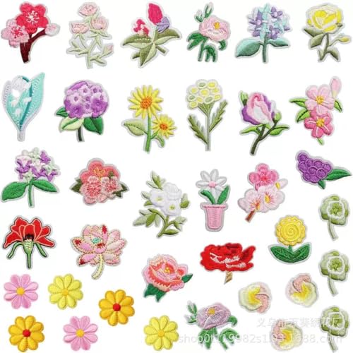 36 x florale Aufnäher zum Aufbügeln, verschiedene bestickte Blumen-Applikationen für Kleidung, Jacken, Jeans, Kleider, Rucksäcke, Trucker, Hüte, Tragetaschen, Gänseblümchen, Rose, Basteln, für 36 x florale Aufnäher zum Aufbügeln, verschiedene bestickte Blumen-Applikationen für Kleidung, Jacken, Jeans, Kleider, Rucksäcke, Trucker, Hüte, Tragetaschen, Gänseblümchen, Rose, Basteln, für von Ssyuysto