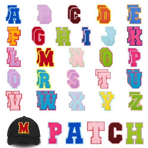 Ssyuysto 52 Stück Buchstabenaufnäher zum Aufbügeln für Kleidung, Chenille, Buchstaben A-Z, Varsity-Buchstaben für Kleidung, Jeans und Hut Ssyuysto 52 Stück Buchstabenaufnäher zum Aufbügeln für Kleidung, Chenille, Buchstaben A-Z, Varsity-Buchstaben für Kleidung, Jeans und Hut von Ssyuysto