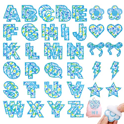 62 Stück Blumen Buchstaben Patches Blau Floral bestickte Applikation Buchstaben A-Z Selbstklebende Alphabet Aufkleber für Kleidung, Hüte, Taschen, DIY Handwerk 62 Stück Blumen Buchstaben Patches Blau Floral bestickte Applikation Buchstaben A-Z Selbstklebende Alphabet Aufkleber für Kleidung, Hüte, Taschen, DIY Handwerk von Ssyuysto