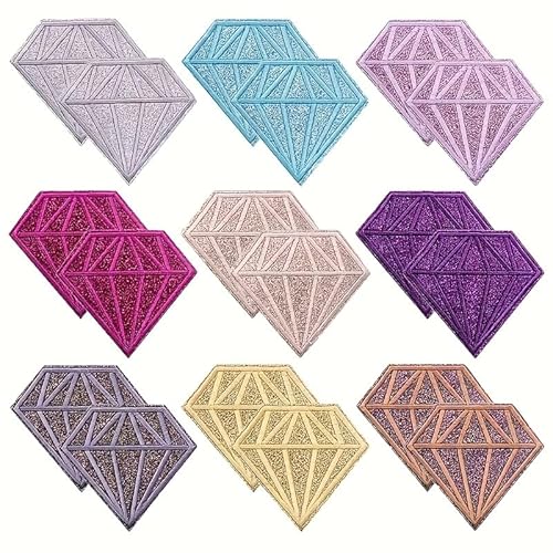 Glitzer-Diamant-Aufnäher zum Aufbügeln, glänzend, bestickt, Dekoration für Kleidung, Reparatur, DIY, Jacken, Jeans, Rucksäcke, Hüte, Taschen, 27 Stück Glitzer-Diamant-Aufnäher zum Aufbügeln, glänzend, bestickt, Dekoration für Kleidung, Reparatur, DIY, Jacken, Jeans, Rucksäcke, Hüte, Taschen, 27 Stück von Ssyuysto