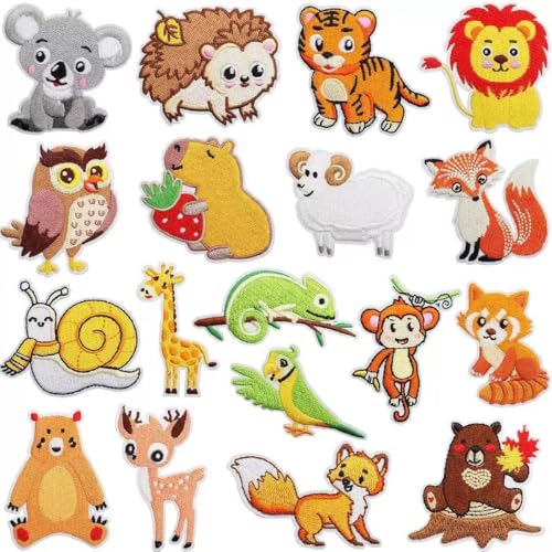 Niedliche Tier-Aufnäher zum Aufbügeln, Kawaii-Cartoon-Tiere, bestickte Applikation, Stoffaufkleber für Kinder, Kleidung, Rucksäcke, Jacken, Jeans, Trucker, Hüte, Denim-Taschen, Kleidung Niedliche Tier-Aufnäher zum Aufbügeln, Kawaii-Cartoon-Tiere, bestickte Applikation, Stoffaufkleber für Kinder, Kleidung, Rucksäcke, Jacken, Jeans, Trucker, Hüte, Denim-Taschen, Kleidung von Ssyuysto