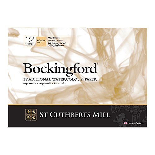 BOCKINGFORD Unbekannt St Cuthberts Mill Bockingford Aquarellpapier T4743000101AF: 300 g/m², Grobkorn, Aquarellblock 29,7 x 42 cm (DIN A3), einseitiggeleimt, 12 Blatt, Weiß von SAUNDERS WATER FORD SERIES