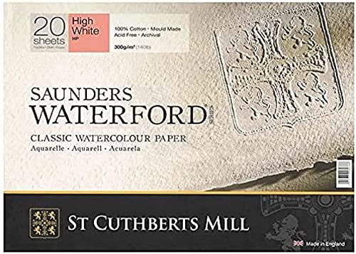 SAUNDERS WATERFORD SERIES St Cuthberts Mill Saunders Waterford Aquarellpapier T45930051011E: 300 g/m², Satiniert, Aquarellblock 41 x 31 cm, rundumgeleimt, 20 Blatt, Extraweiß SAUNDERS WATERFORD SERIES St Cuthberts Mill Saunders Waterford Aquarellpapier T45930051011E: 300 g/m², Satiniert, Aquarellblock 41 x 31 cm, rundumgeleimt, 20 Blatt, Extraweiß von SAUNDERS WATER FORD SERIES