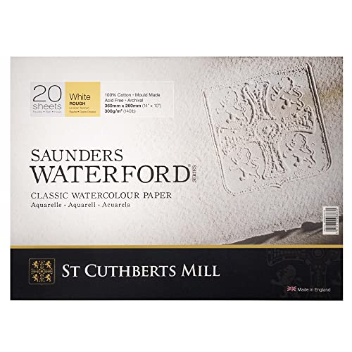 SAUNDERS WATERFORD SERIES St Cuthberts Mill Saunders Waterford Aquarellpapier T46630001011D: 300 g/m², Grobkorn, Aquarellblock 36 x 26 cm, rundumgeleimt, 20 Blatt, Naturweiß SAUNDERS WATERFORD SERIES St Cuthberts Mill Saunders Waterford Aquarellpapier T46630001011D: 300 g/m², Grobkorn, Aquarellblock 36 x 26 cm, rundumgeleimt, 20 Blatt, Naturweiß von SAUNDERS WATER FORD SERIES