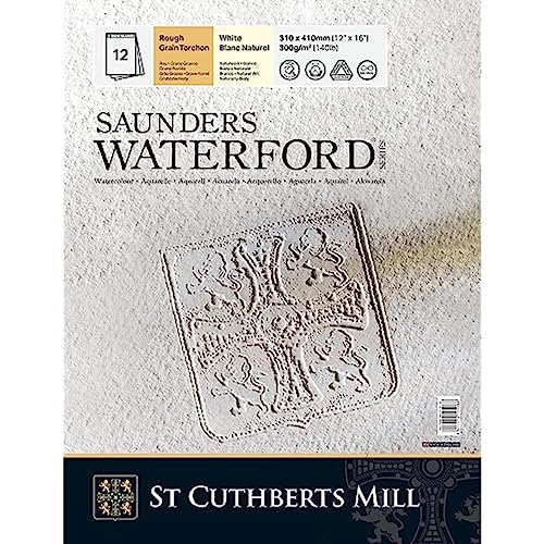 ST. CUTHBERTS MILL Saunders Waterford, raues Künstleraquarellpapier, 300 g/m², an der kurzen Seite geleimter Block, 23 x 31 cm, Naturweiß, 12 Bögen ST. CUTHBERTS MILL Saunders Waterford, raues Künstleraquarellpapier, 300 g/m², an der kurzen Seite geleimter Block, 23 x 31 cm, Naturweiß, 12 Bögen von SAUNDERS WATER FORD SERIES