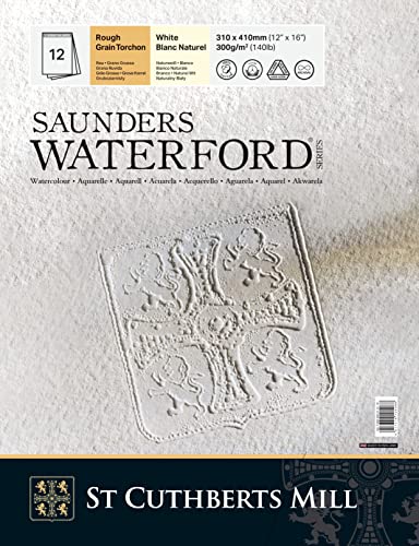 SAUNDERS WATERFORD SERIES St Cuthberts Mill Saunders Waterford Block, verleimt, 31 x 41 cm, 12 Stück, 100 % dick, 300 g, Weiß SAUNDERS WATERFORD SERIES St Cuthberts Mill Saunders Waterford Block, verleimt, 31 x 41 cm, 12 Stück, 100 % dick, 300 g, Weiß von SAUNDERS WATER FORD SERIES